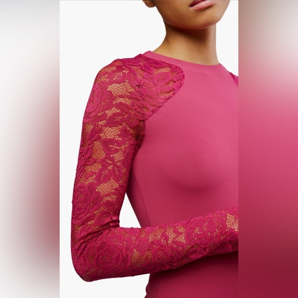 No Excuses Lace long Sleeve NWOT sangria - Picture 1 of 8